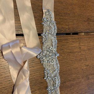 Gorgeous rhinestone, beaded, and pearl belt